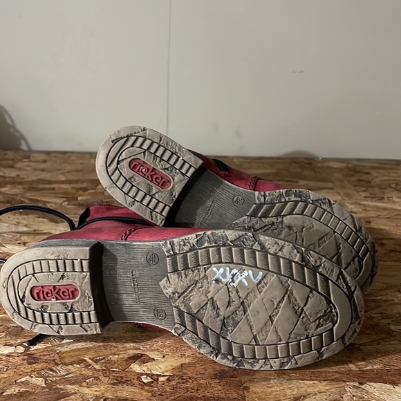 Red Leather Reiker Boots - Picture 2 of 4